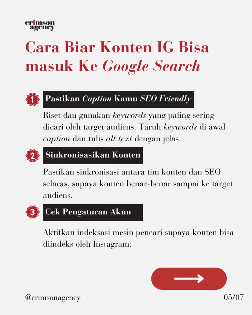 Cara agar konten IG bisa masuk ke Google Search
