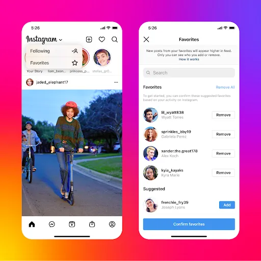 Instagram luncurkan fitur favourites di feed